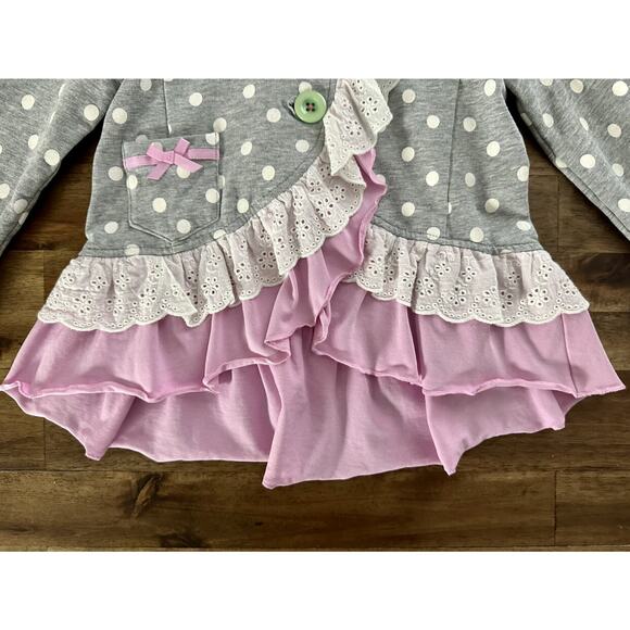 Matilda Jane The Adventure Begins Gray Purple Polka Dot Lead The Way Jacket 2 - Picture 5 of 9